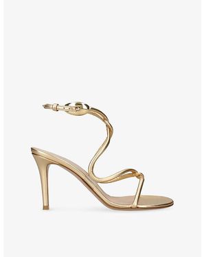 Gianvito Rossi Mamba 85 Leather Heeled Sandals - Metallic