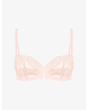 Simone Perele Saga Half-Cup Underwired Lace Bra - Pink