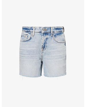 7 For All Mankind Monroe Mid-Rise Long Denim Shorts - Blue