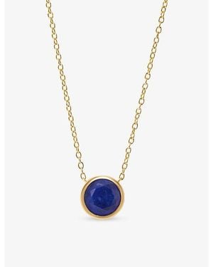 Astley Clarke Luna 18Ct- Plated Sterling- And Lapis Pendant Necklace - White