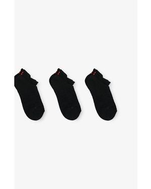 Sweaty Betty Workout Pack Of Three Cotton Blend Sneaker Socks - Black