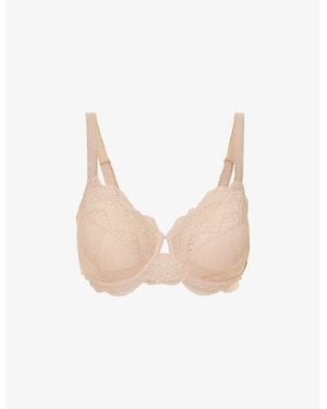 Simone Perele Delice Scalloped-Trim Stretch-Lace Underwired Bra - Pink