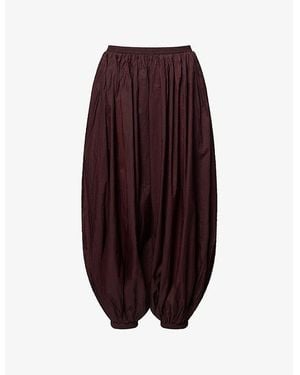Alaïa Balloon Gathered Shell Pants - Purple
