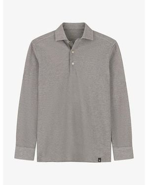 BOGGI Sakura Long-Sleeved Jersey Polo Shirt - Grey