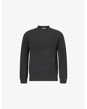 John Smedley Oxnard Crewneck Cashmere And Wool-Blend Jumper - Black