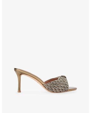 Kurt Geiger Oxford Woven Heeled Mules - Metallic