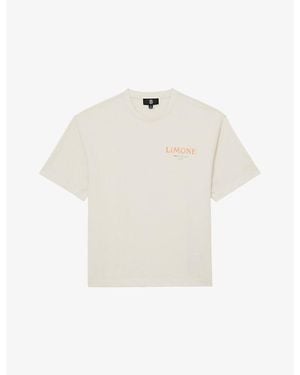 Reiss Calvino Graphic-Print Relaxed-Fit Cotton T-Shirt - White