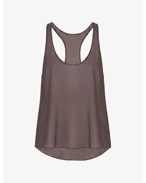 Because Of Alice Sheer Scoop-Neck Chiffon Tank Top - Brown