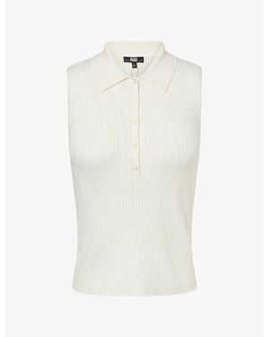 PAIGE Vesta Knitted Cotton-Blend Top - White