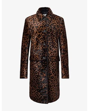 TOTEME Print Calf Hair Coat - Brown