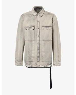Rick Owens Faded-Wash Oversized Denim Overshirt - Gray