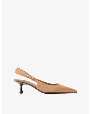 Jimmy Choo Amel 50 Suede Slingback Pumps - Natural