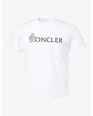 Moncler Logo-Print Crewneck Cotton T-Shirt - White