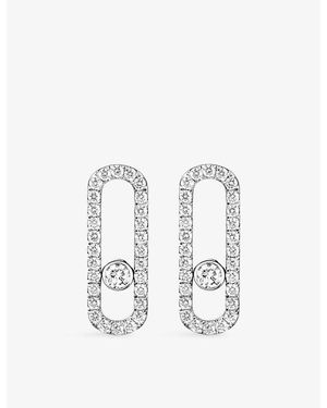 Messika Move Uno Pavé 18Ct And 0.66Ct Diamond Earrings - White