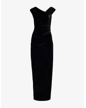SIR. Ettore Draped Stretch-Woven Gown - Black