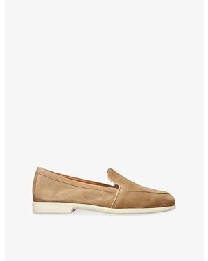 Santoni Malibu Suede Loafers - Natural