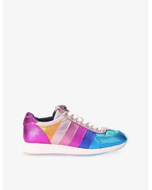 Kurt Geiger Metallic Leather Islington Low-Top Trainers - Purple