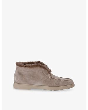 Santoni Fortune Suede Ankle Boots - Brown