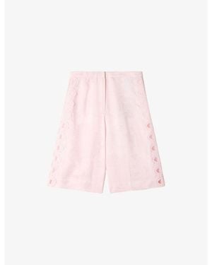 Sandro Floral-Jacquard Woven Bermuda Shorts - Pink