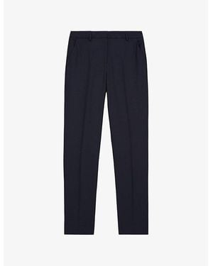 The Kooples Straight-Leg Tailored Stretch-Woven Pants - Blue