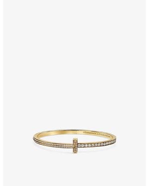Tiffany & Co. Tiffany T Narrow Hing 18Ct- And 2.22Ct Brilliant-Cut Diamond Bracelet - Metallic