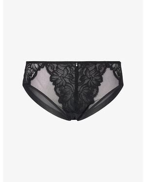 Wacoal Abellia Stretch-Lace Briefs - Black