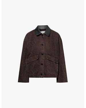 Rag & Bone Natalia Leopard-Printed Denim Jacket - Brown