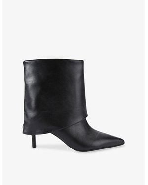 KG by Kurt Geiger Fate Faux-Leather Heeled Ankle Boots - Black