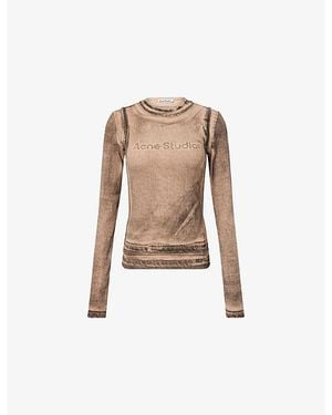 Acne Studios Layered Printed Long-Sleeve Cotton-Jersey T-Shirt - Natural