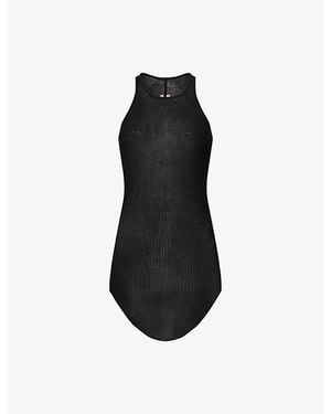 Rick Owens Basic Rib Semi-Sheer Knit Top - Black