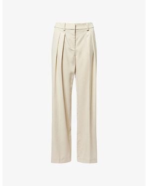 Frankie Shop Daytona Pleated Wool Pants - Natural