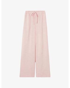Claudie Pierlot Wide-Leg Drawstring-Waist Lyocell-Blend Trousers - Pink