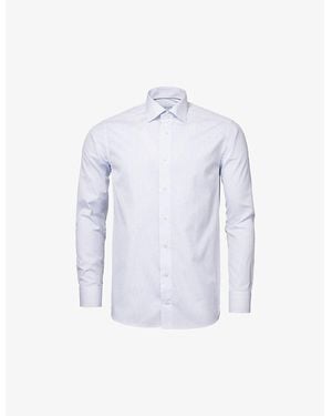 Eton Business Point-Collar Regular-Fit Cotton-Poplin Shirt - Blue