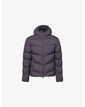 Arne Chevron Hooded Shell-Down Puffer Jacket - Blue