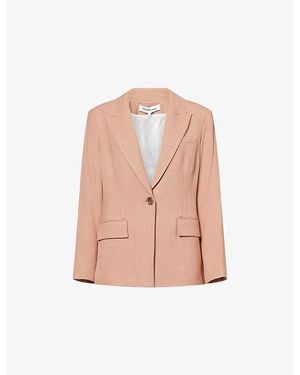 Veronica Beard Isaac Dickey Single-Breasted Woven Jacket - Pink