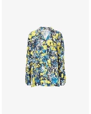 Givenchy Floral-Print Pyjama-Style Woven Shirt - Blue