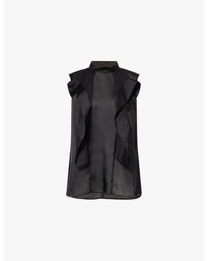 Sacai Sleeveless Pleated Top in Black | Lyst Sacai Sleeveless Pleated Top in Black | Lyst
