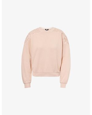 PAIGE Dagmar Lace-Trim Cotton Sweatshirt - Pink