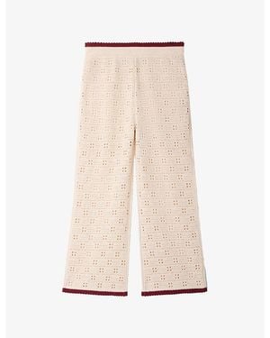 Sandro Cropped Crochet Knitted Trousers - Natural
