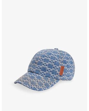 Sandro Cross-Motif Denim Baseball Cap - Blue