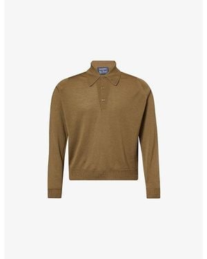 John Smedley X Bill Nighy Long-Sleeve Merino Wool Polo Shirt - Green