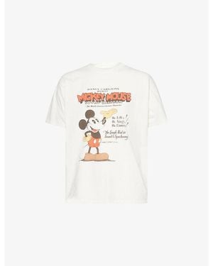 Duke & Dexter Duke + Dexter X Disney Mickey Mouse Crewneck Cotton-Jersey T-Shirt - White