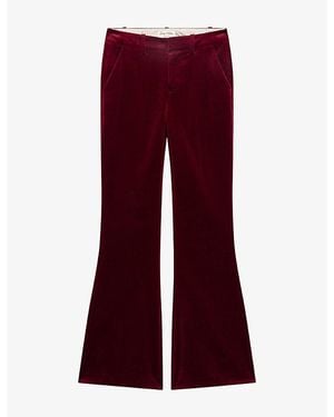 Zadig & Voltaire Prevy Low-Rise Flared-Leg Velvet Pants