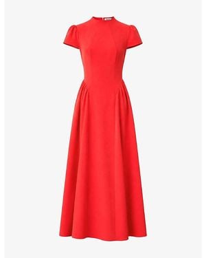 Ro&zo Mariam Cap-Sleeve Stretch-Woven Maxi Dress - Red