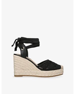 Steve Madden Osborn Woven Wedge Sandals - Black