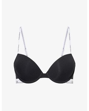 Calvin Klein Icon Demi Cotton-Modal Jersey T-Shirt Bra - Black