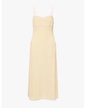 Reformation Milica Sweetheart-Neck Georgette Midi Dress - Natural