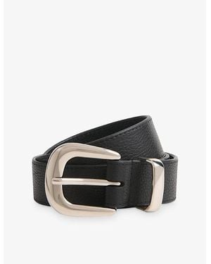 Whistles Western Grained Leather Belt - Black