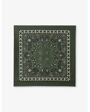 Sandro Bandana-Print Silk Scarf - Green