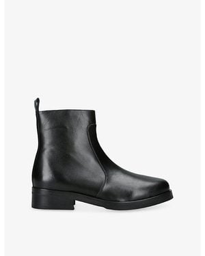 Studio Nicholson Square-Toe Leather Ankle Boots - Black